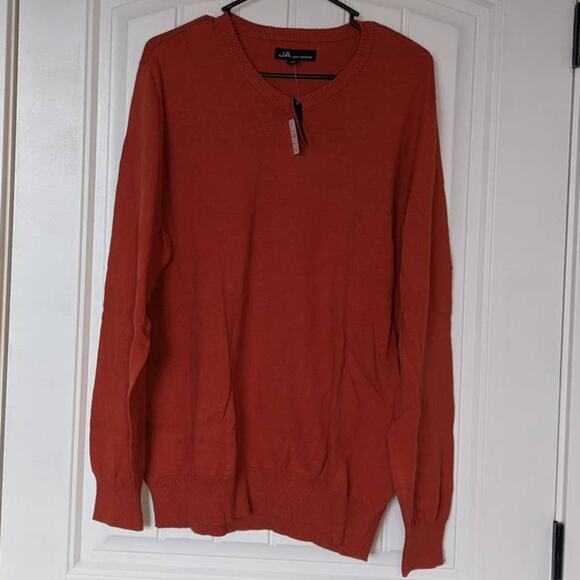 John Ashford V Neck Sweater XL Copper Casual Pullover Long Sleeves Office Ribbed - Picture 5 of 6
